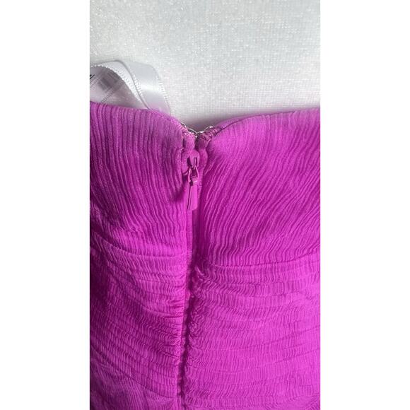 Tadashi Collection Size 12 Pink Silk Ruffles Evening Event Formal Halter Dress - Picture 7 of 14